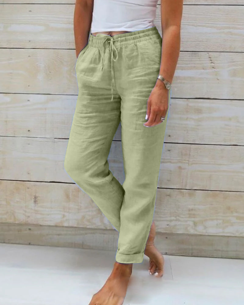 ESTERALDA | Pantalon elástico lino