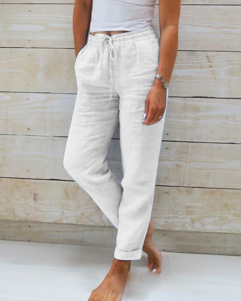 ESTERALDA | Pantalon elástico lino