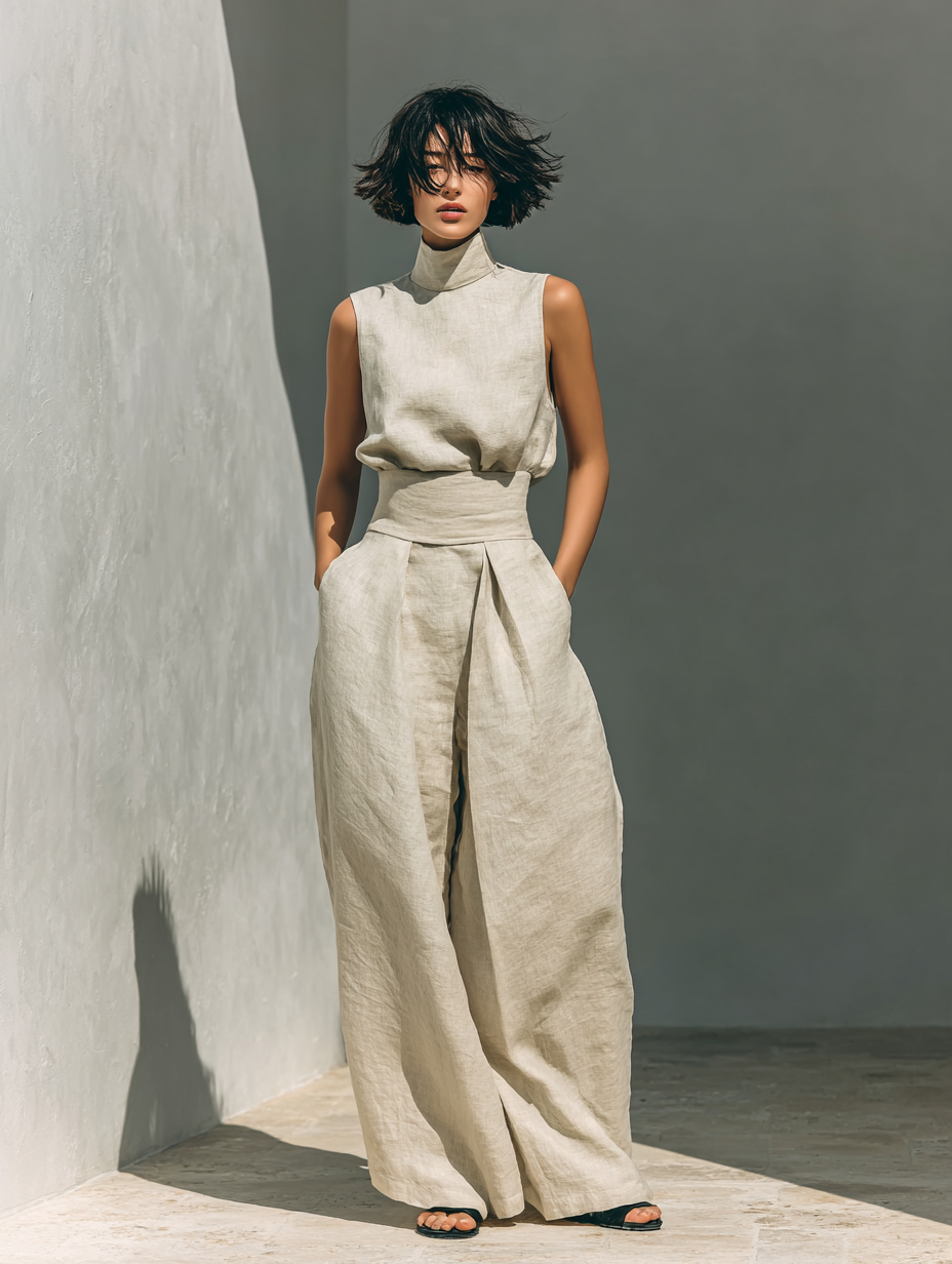 TERESA | Conjunto minimalista lino