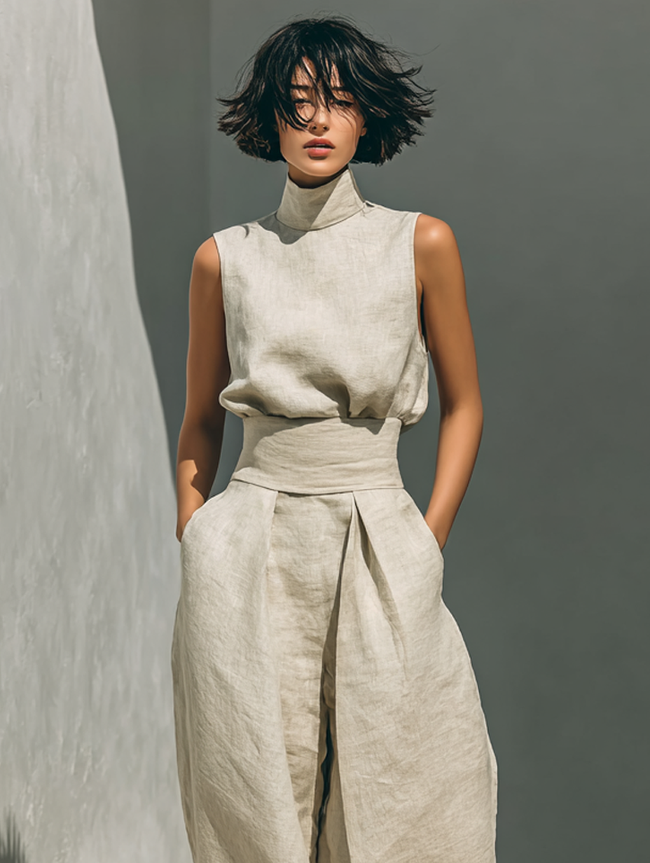 TERESA | Conjunto minimalista lino
