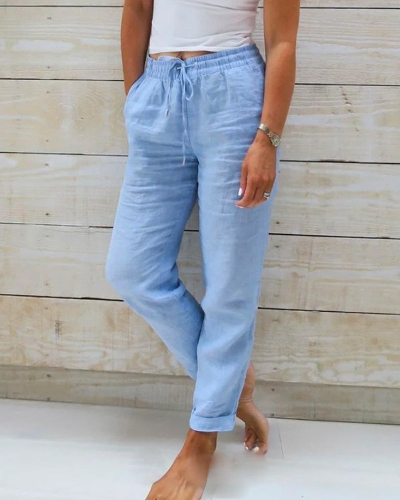 ESTERALDA | Pantalon elástico lino