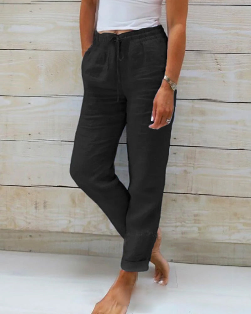 ESTERALDA | Pantalon elástico lino