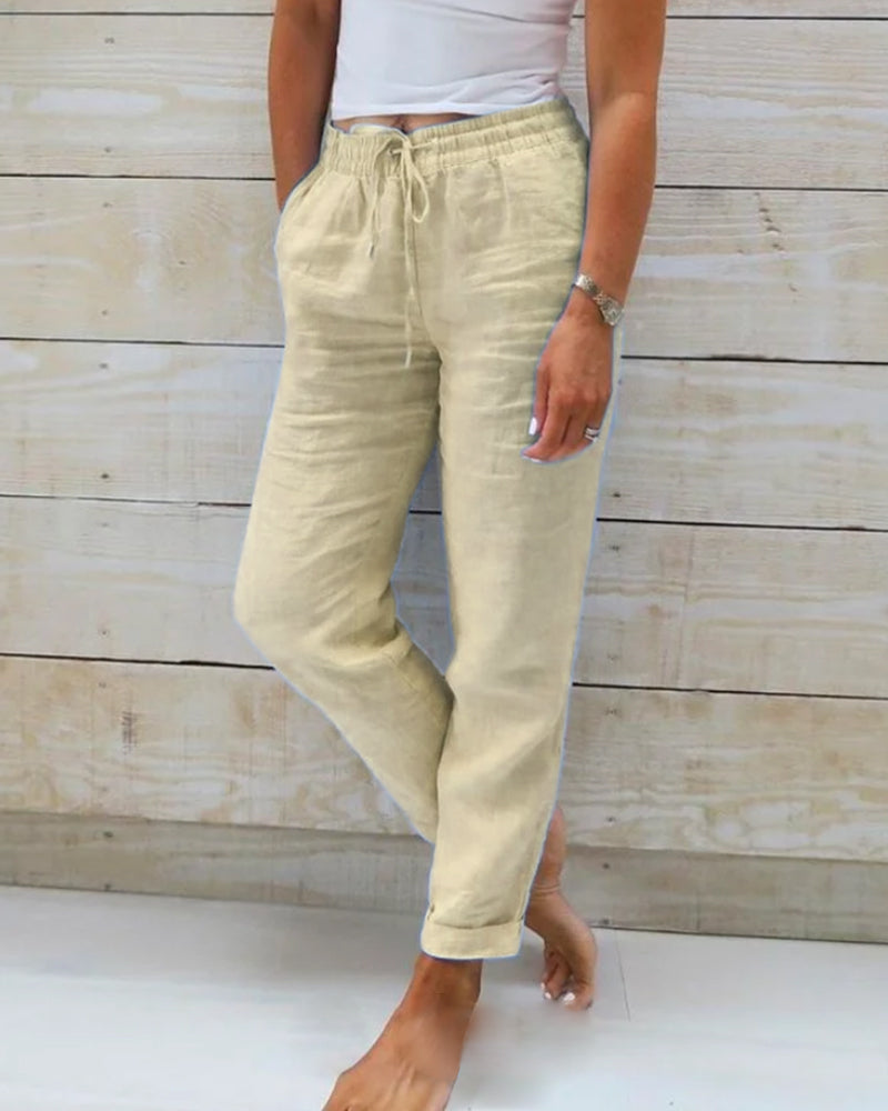 ESTERALDA | Pantalon elástico lino