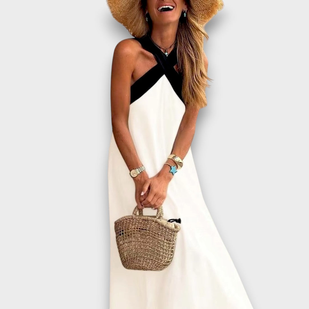 IVA | Vestido maxi con tirantes cruzados