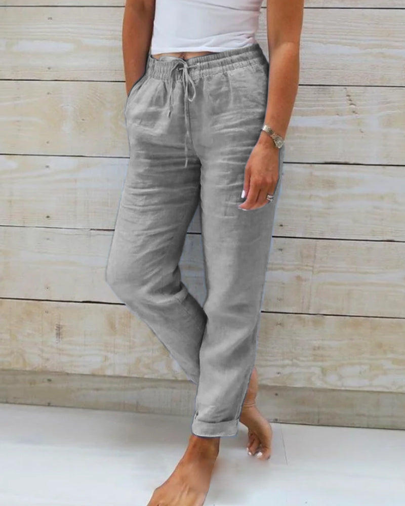 ESTERALDA | Pantalon elástico lino