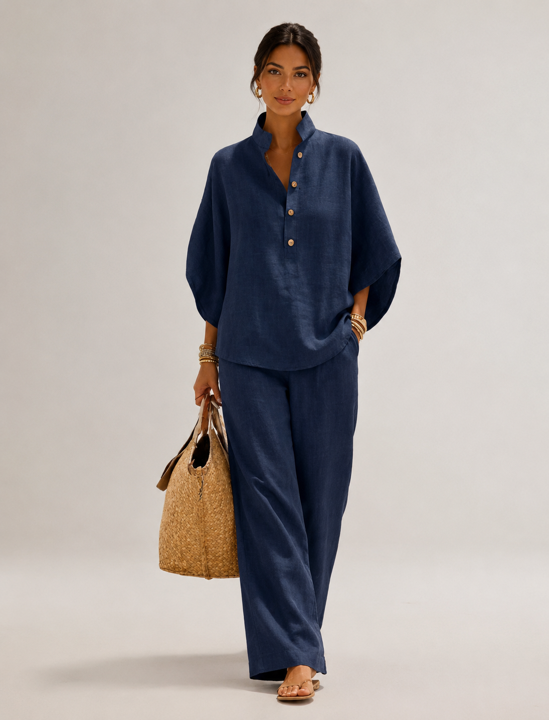 MARIEL | CONJUNTO CON MANGAS DE MURCIÉLAGO Y PANTALONES ANCHOS