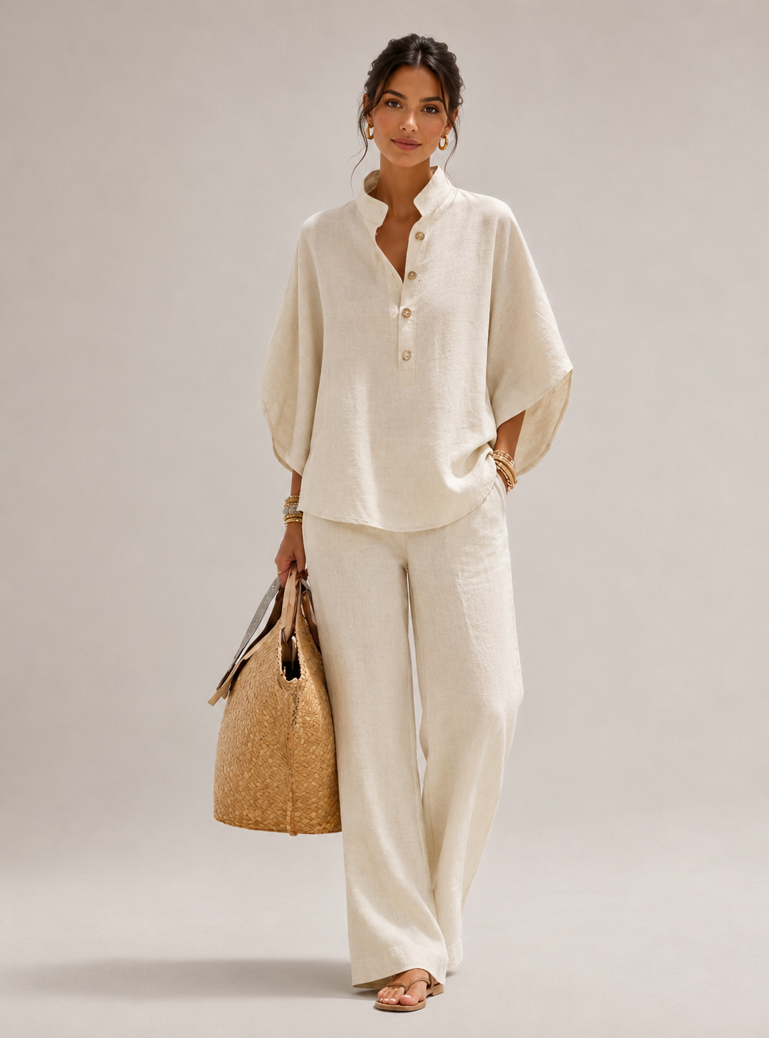 MARIEL | CONJUNTO CON MANGAS DE MURCIÉLAGO Y PANTALONES ANCHOS