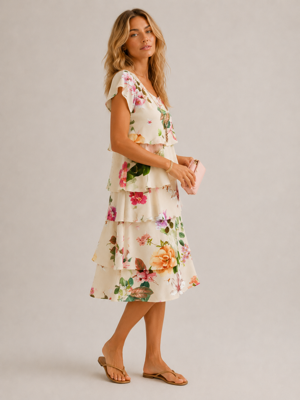 CAMILA | VESTIDO ELEGANTE Y VAPOROSO CON VOLANTES