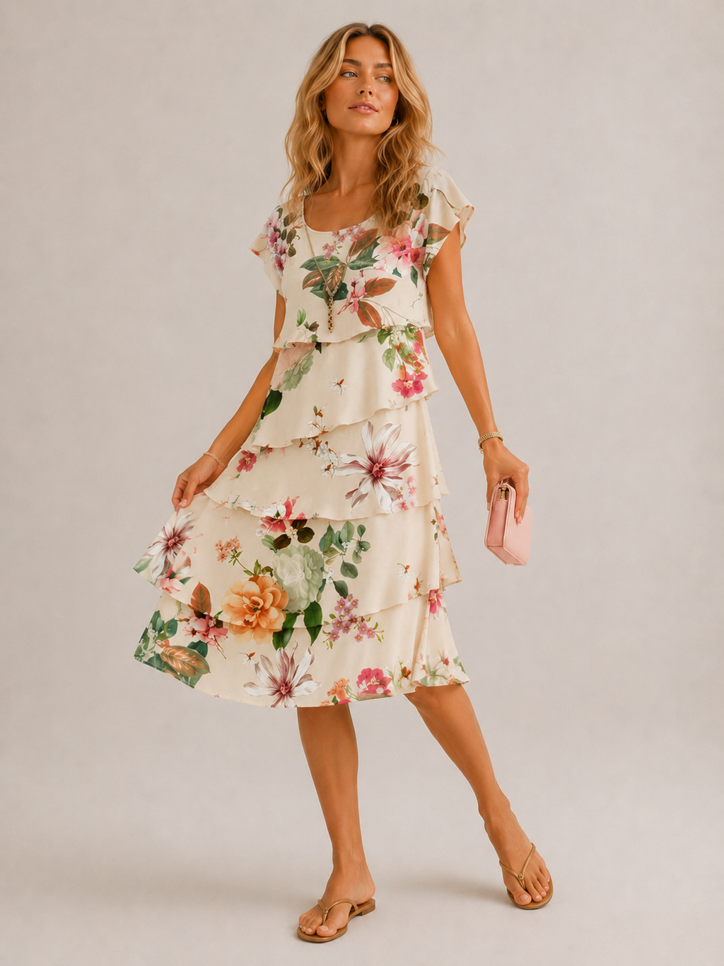 CAMILA | VESTIDO ELEGANTE Y VAPOROSO CON VOLANTES