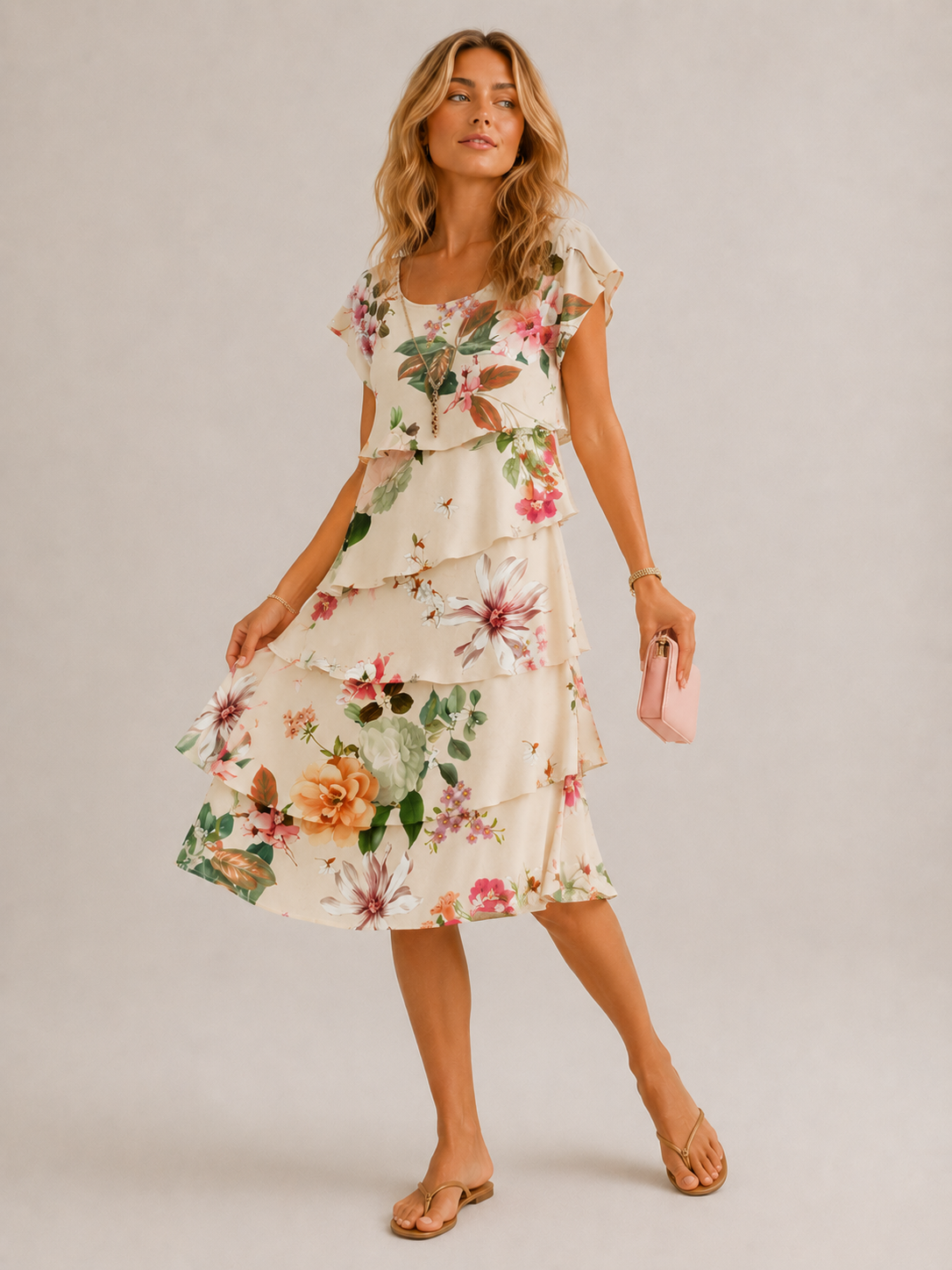 CAMILA | VESTIDO ELEGANTE Y VAPOROSO CON VOLANTES