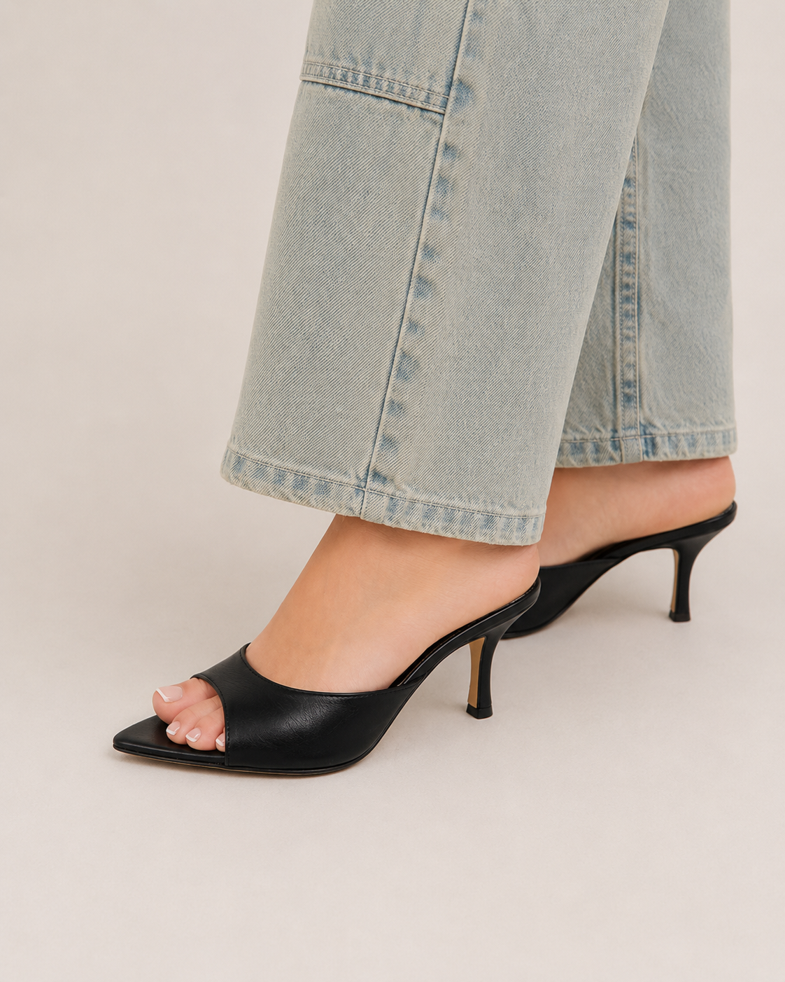 LUNA | ZAPATOS DE SALÓN TIPO SABOT EFECTO PIEL