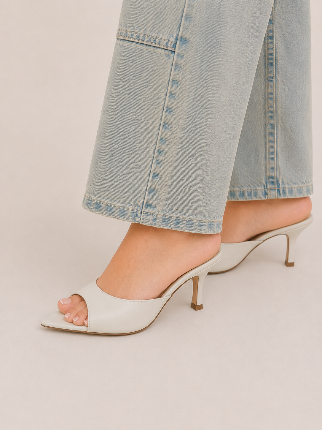 LUNA | ZAPATOS DE SALÓN TIPO SABOT EFECTO PIEL