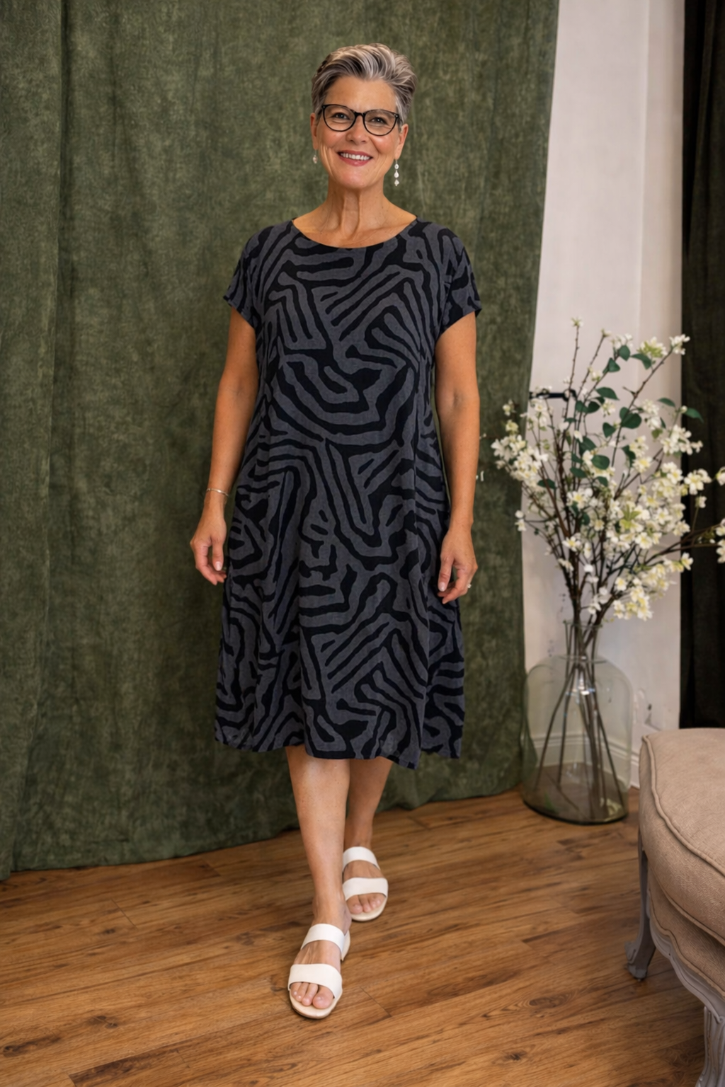 Ingrid™ | Vestido midi de verano con textura de lino