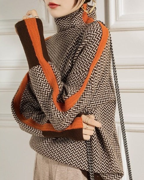 AMAYA | Suéter de cuello alto de diseño.