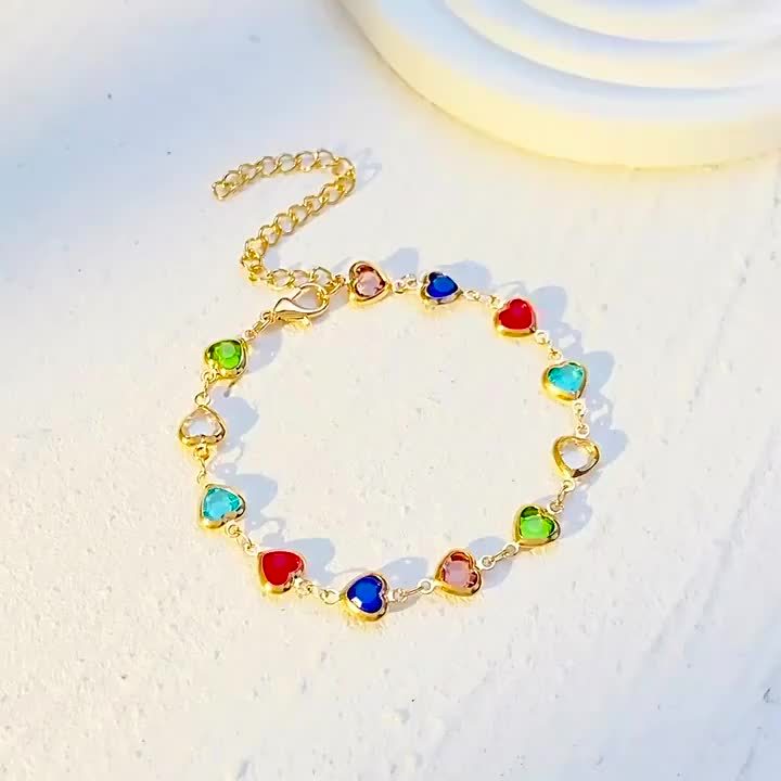 ARCOÍRIS | Pulsera con corazones