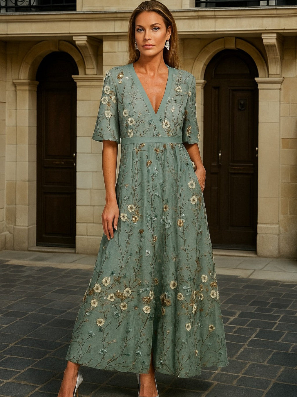 AVELLANA | Elegante vestido con cinturón