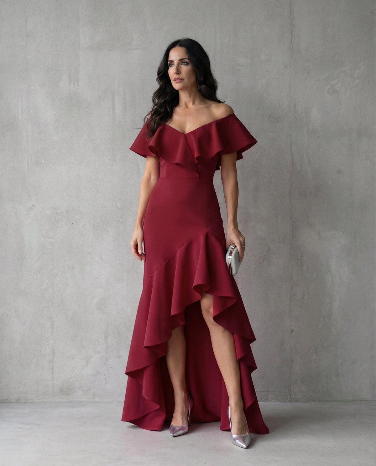 ISABEL | Vestido elegante con volantes y escote en V